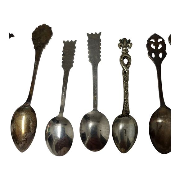 Lot of 9 Vintage Souvenir & Demitasse Spoons Gremany, Italy, USA Silver Plated - Picture 10 of 11